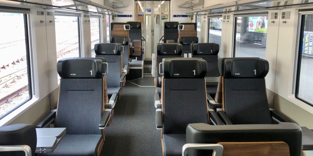 1st class interior, BLS (Switzerland) FLIRT EMU.