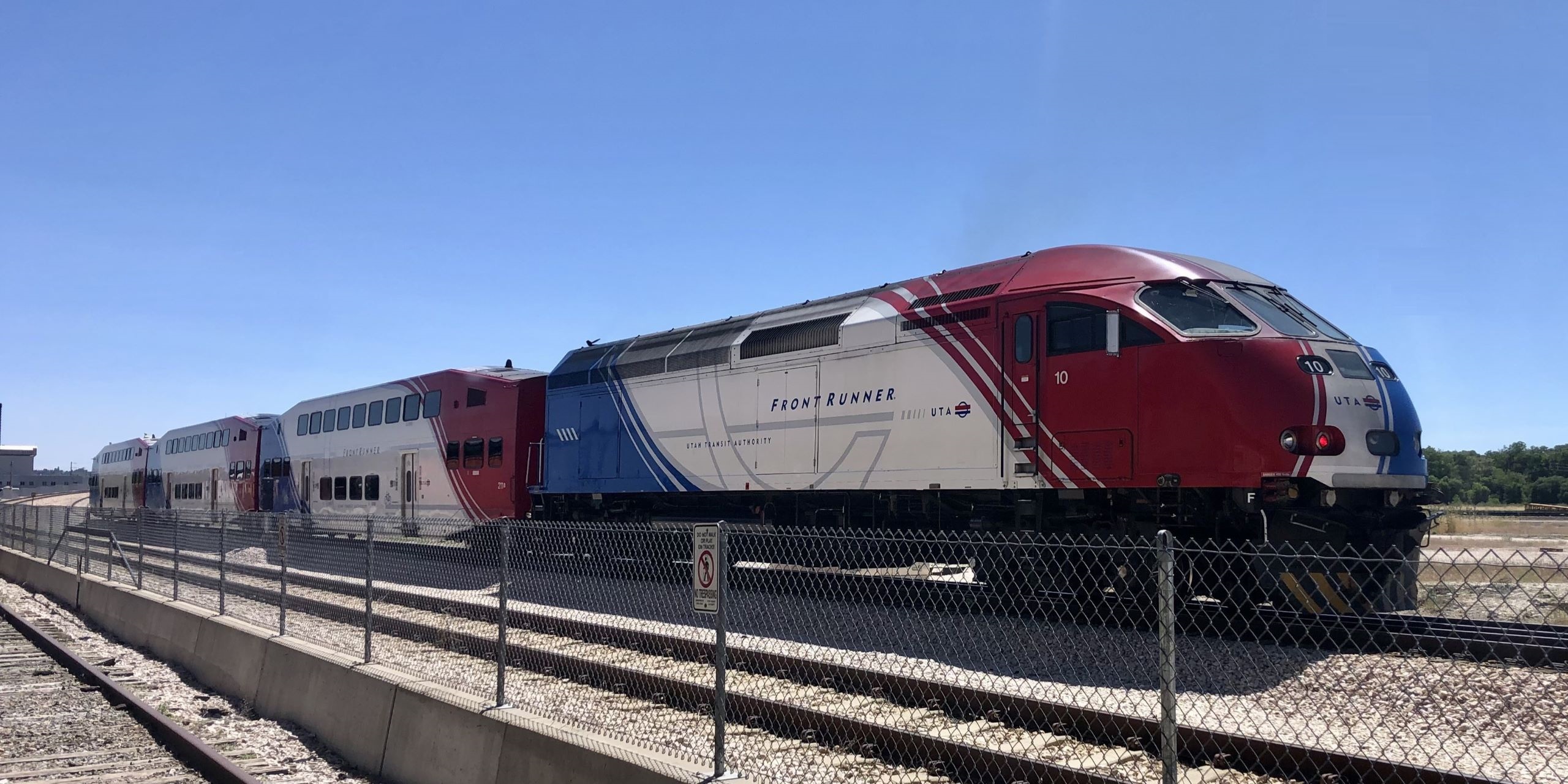 UTA Frontrunner MPI MP36PH-3C locomotive and Bombardier Bi-level cars.