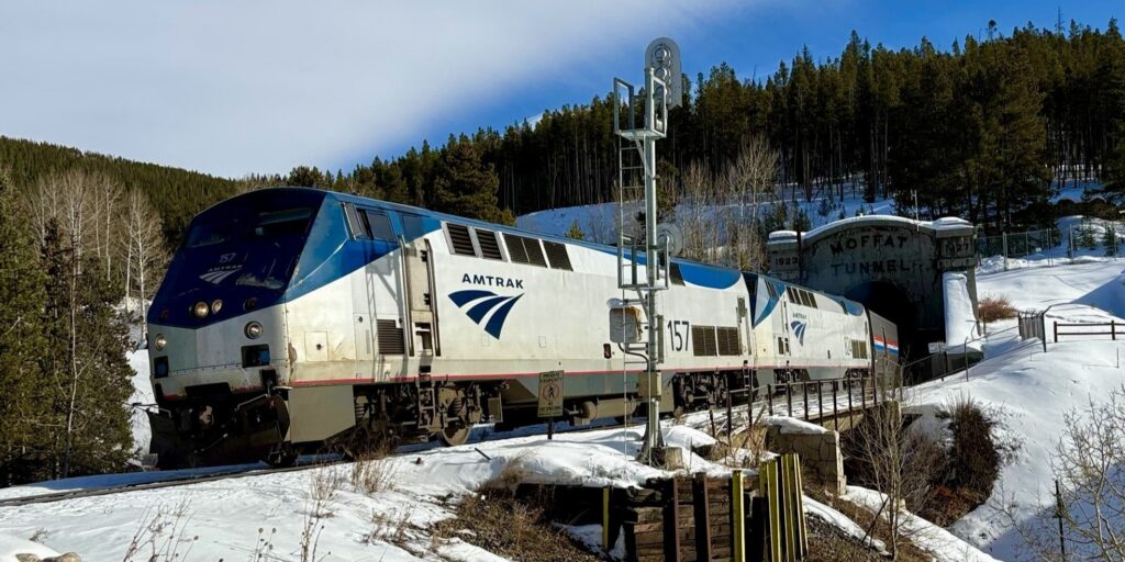 The California Zephyr at the Moffat Tunnel West Portal.